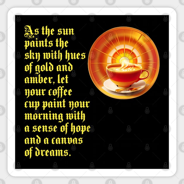 Start your day with a cup of hope and dreams ( For Sun And Coffee Lovers) Magnet by Inspire Me 